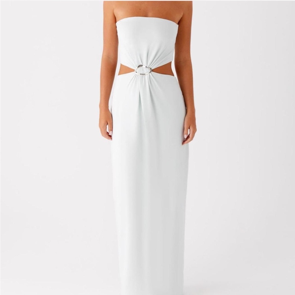 Peppermayo MINT Strapless Cutout Maxi Dress with Ring Detail